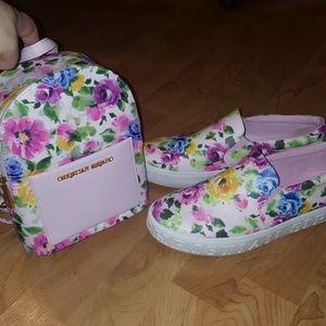 Christian Siriano shoes and backback